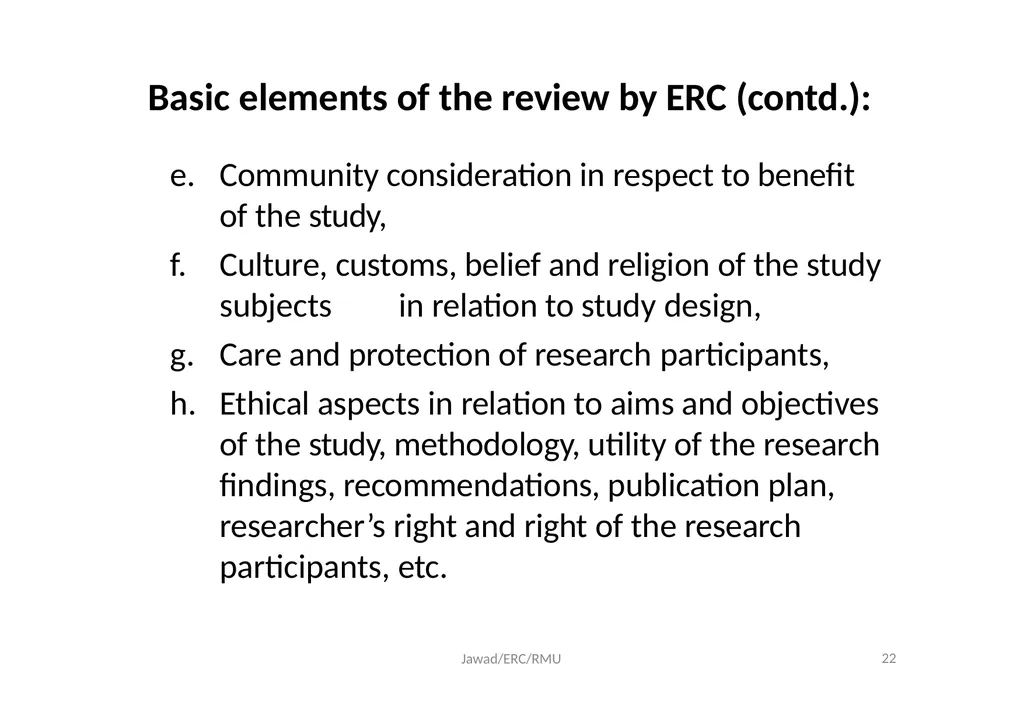 Ethical Review Committee (ERC) Prof. Dr. Md. - slide 22 of 26