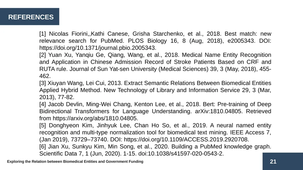 Exploring the Relation between Biomedical Entities - slide 21 of 22