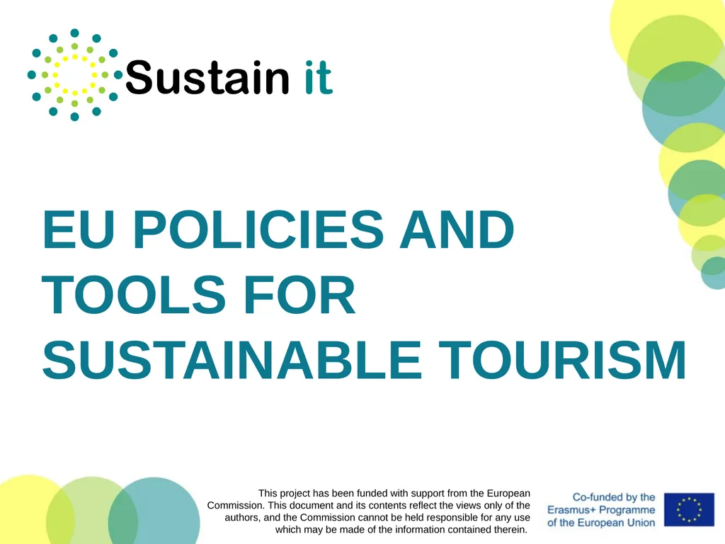 EU POLICIES AND TOOLS FOR SUSTAINABLE TOURISM This - slide 1 of 26