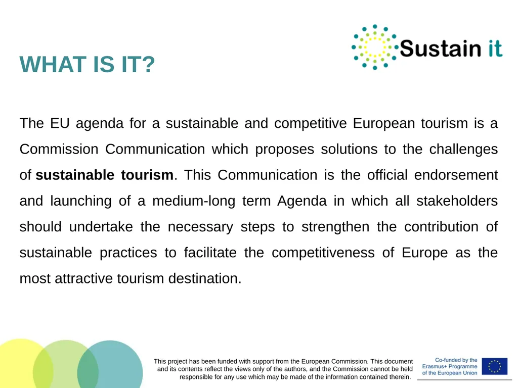 EU POLICIES AND TOOLS FOR SUSTAINABLE TOURISM This - slide 4 of 26