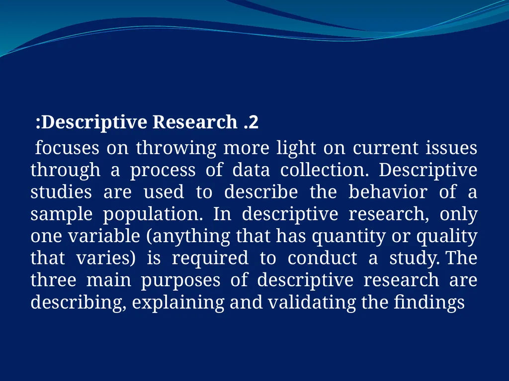 What is the purpose of Reseach? There are three - slide 2 of 11