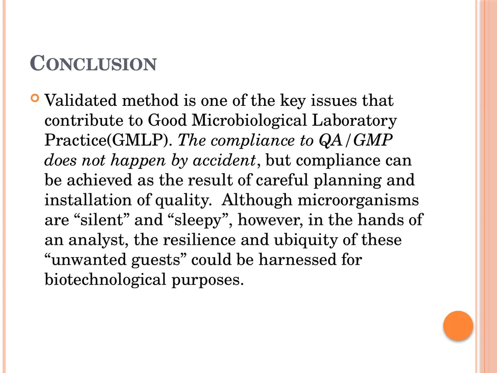 MICROBIOLOGY FOR ANALYSTS- Validation of - slide 52 of 59