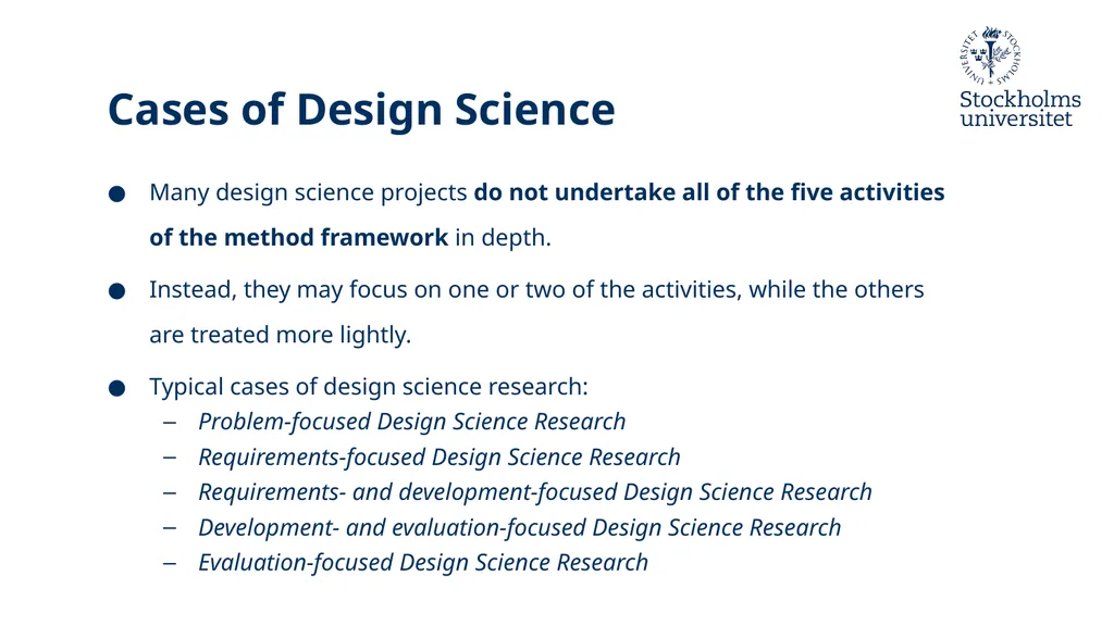 Introduction to Design Science Erik Perjons - slide 43 of 71