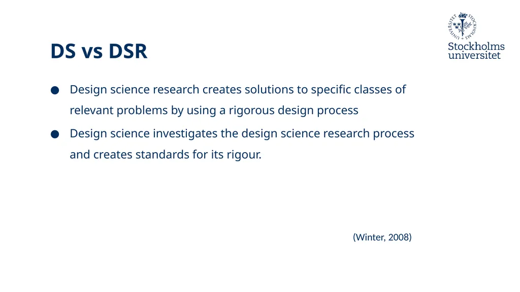 Introduction to Design Science Erik Perjons - slide 58 of 71