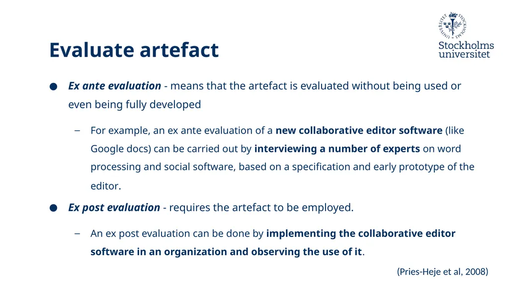 Introduction to Design Science Erik Perjons - slide 30 of 71