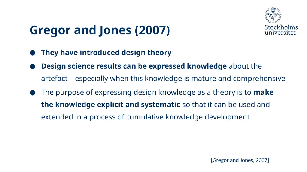 Introduction to Design Science Erik Perjons - slide 69 of 71