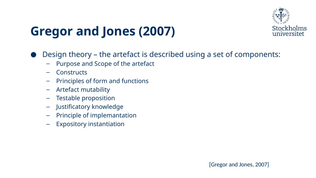 Introduction to Design Science Erik Perjons - slide 70 of 71