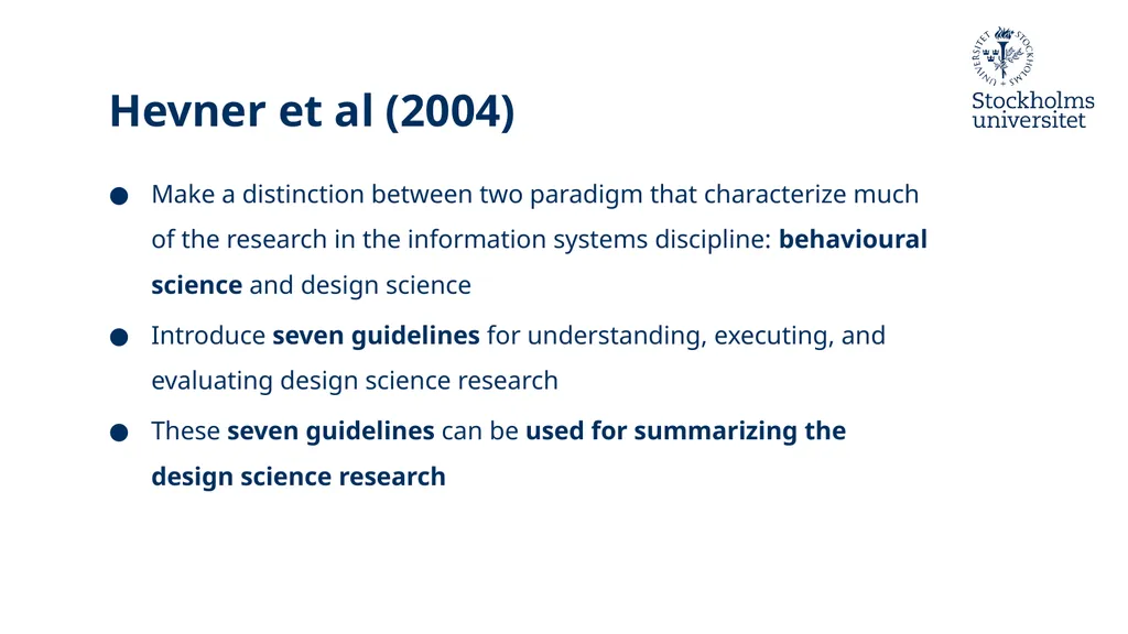 Introduction to Design Science Erik Perjons - slide 66 of 71