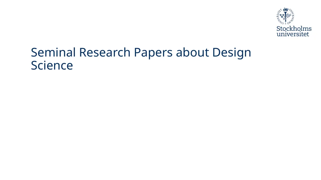 Introduction to Design Science Erik Perjons - slide 64 of 71