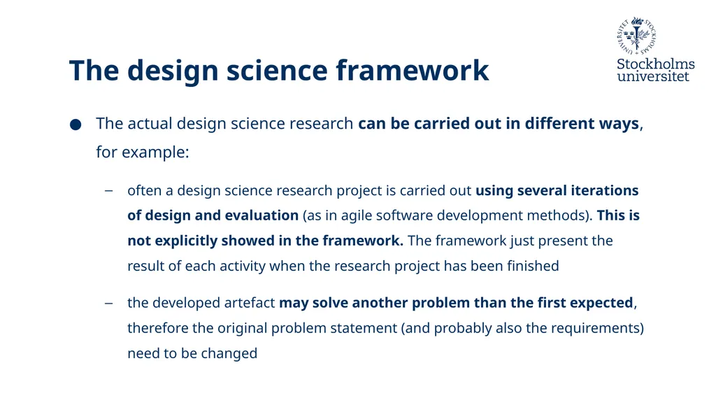 Introduction to Design Science Erik Perjons - slide 35 of 71