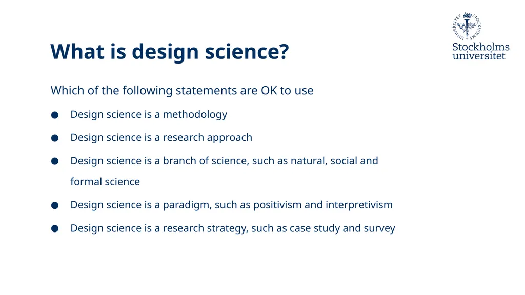 Introduction to Design Science Erik Perjons - slide 56 of 71