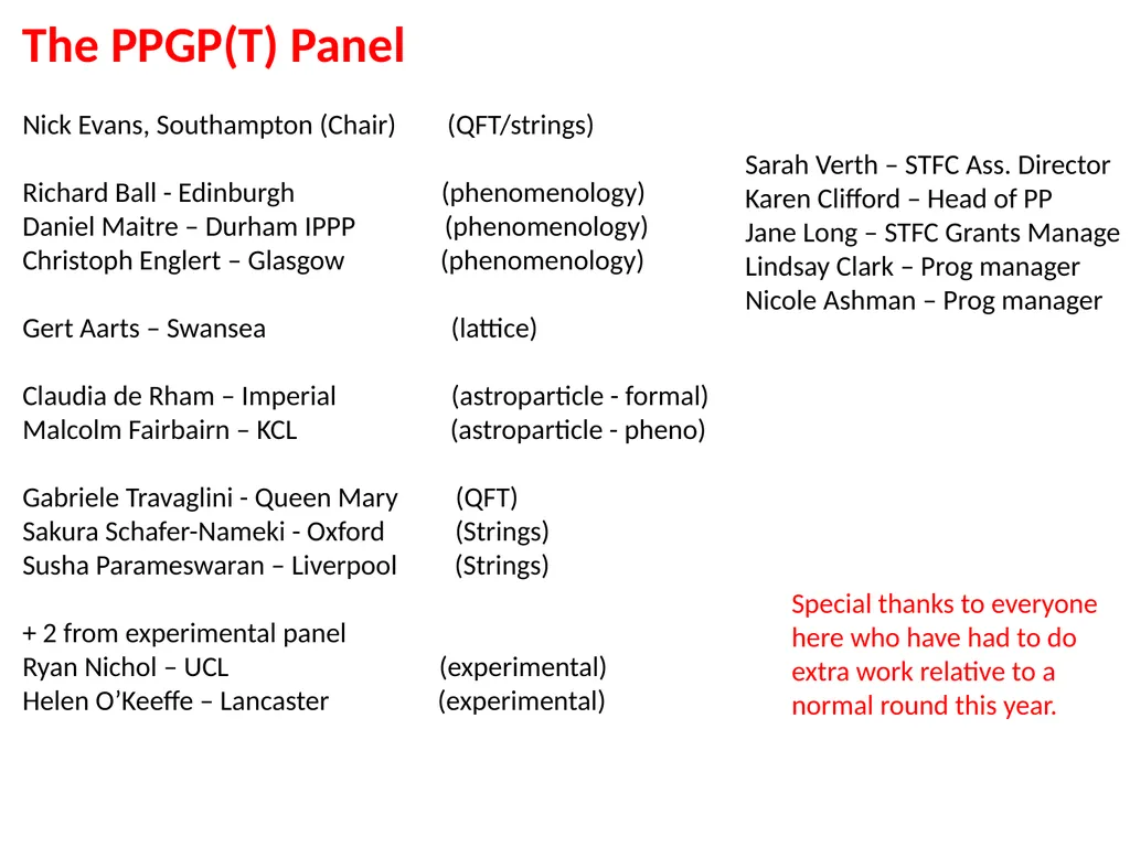Particle Theory Overview Nick Evans (Southampton) - slide 2 of 19