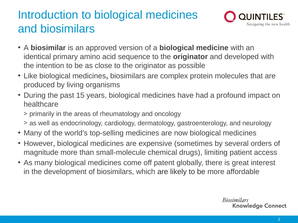 Biosimilars Knowledge Connect Slide Resource This - slide 2 of 22