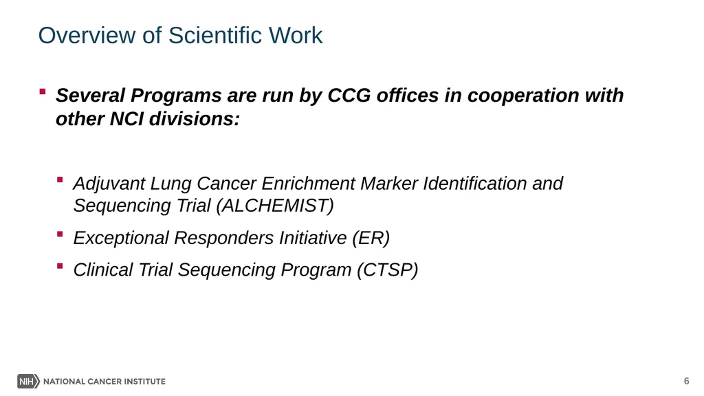 Presented By: Jean C. Zenklusen, PhD October 1, - slide 6 of 14