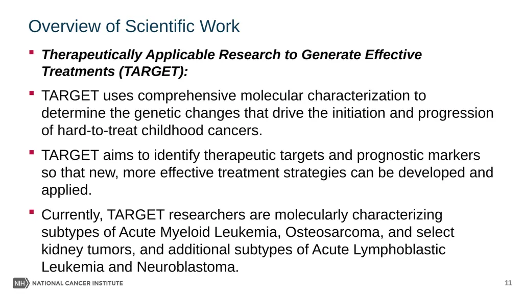 Presented By: Jean C. Zenklusen, PhD October 1, - slide 11 of 14