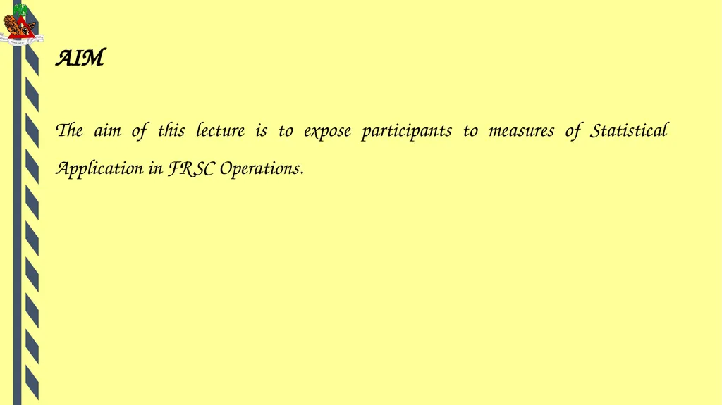 STATISTICAL APPLICATION IN FRSC OPERATIONS - slide 4 of 14