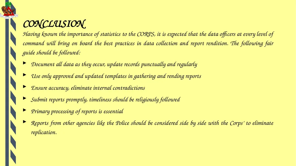STATISTICAL APPLICATION IN FRSC OPERATIONS - slide 13 of 14