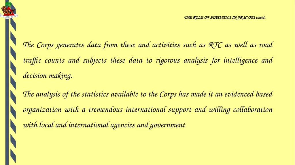 STATISTICAL APPLICATION IN FRSC OPERATIONS - slide 10 of 14