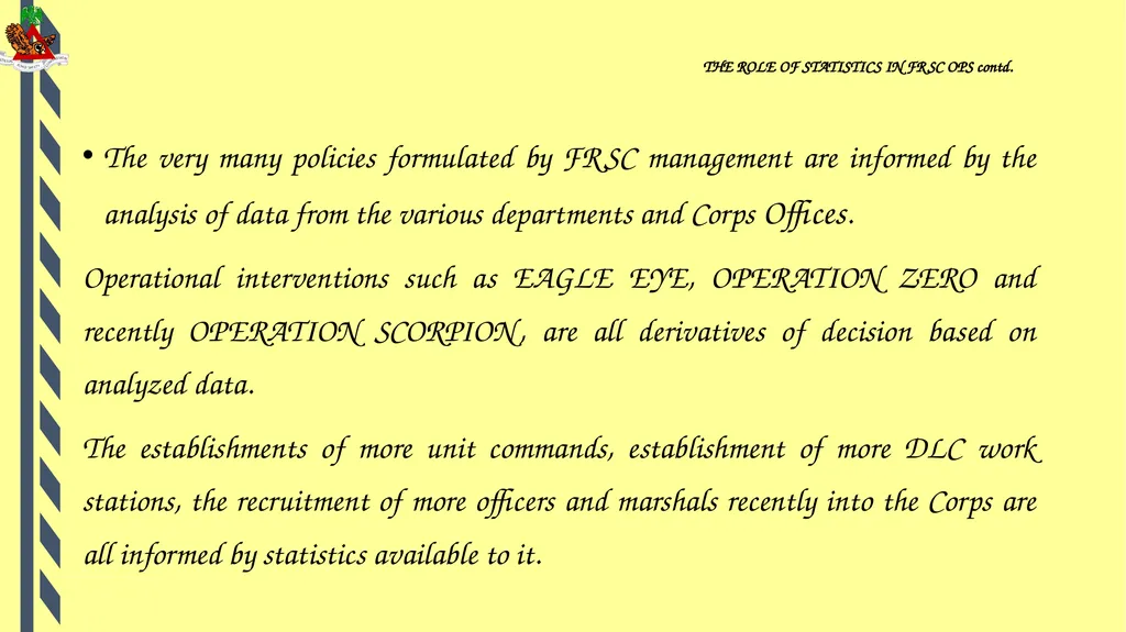 STATISTICAL APPLICATION IN FRSC OPERATIONS - slide 11 of 14