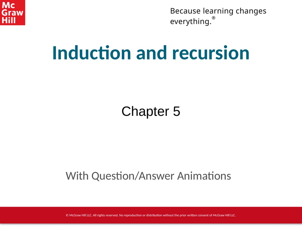 Induction and recursion Chapter 5 With - slide 1 of 75