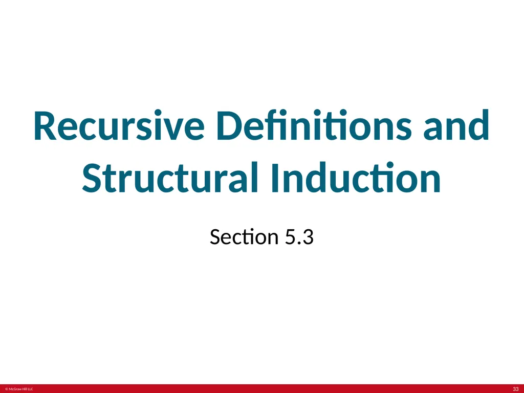 Induction and recursion Chapter 5 With - slide 33 of 75