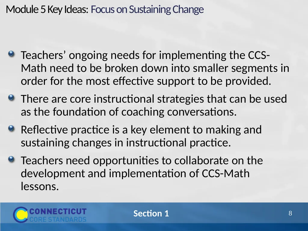 Connecticut Core Standards for Mathematics Systems - slide 8 of 18