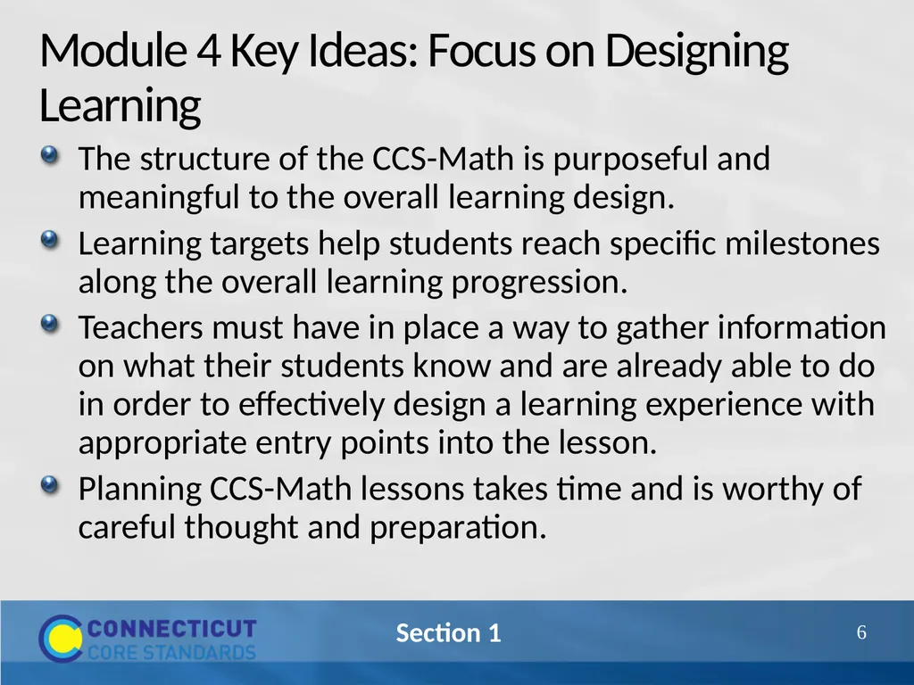 Connecticut Core Standards for Mathematics Systems - slide 6 of 18