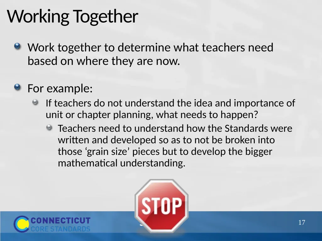 Connecticut Core Standards for Mathematics Systems - slide 17 of 18