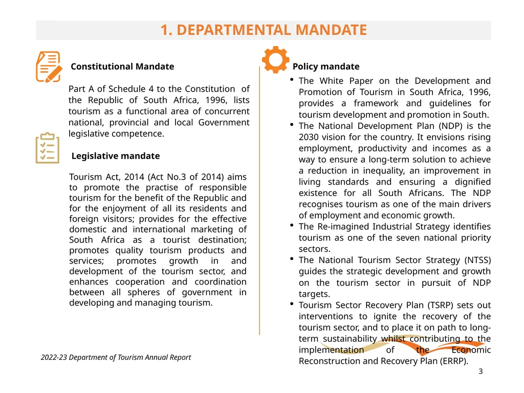 BRIEFING ON THE ANNUAL PERFORMANCE REPORT FOR - slide 3 of 42