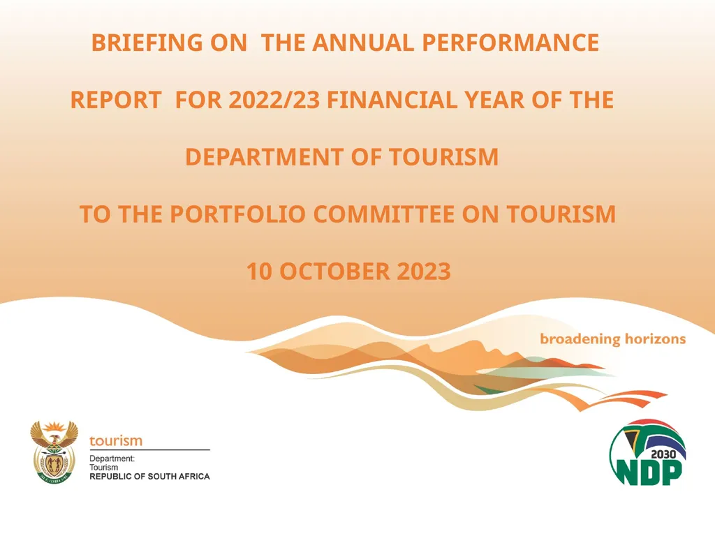 BRIEFING ON THE ANNUAL PERFORMANCE REPORT FOR - slide 1 of 42