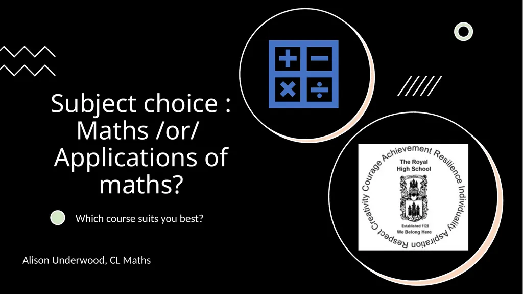 Maths & Applications of Maths Information Session - slide 2 of 14
