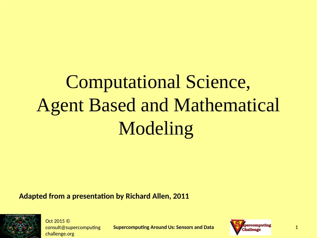 Adapted from a presentation by Richard Allen, 2011 - slide 1 of 32