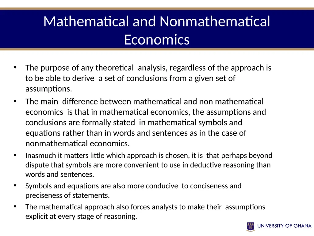 ECON 213 ELEMENTS OF MATHS FOR ECONOMISTS Session - slide 7 of 21