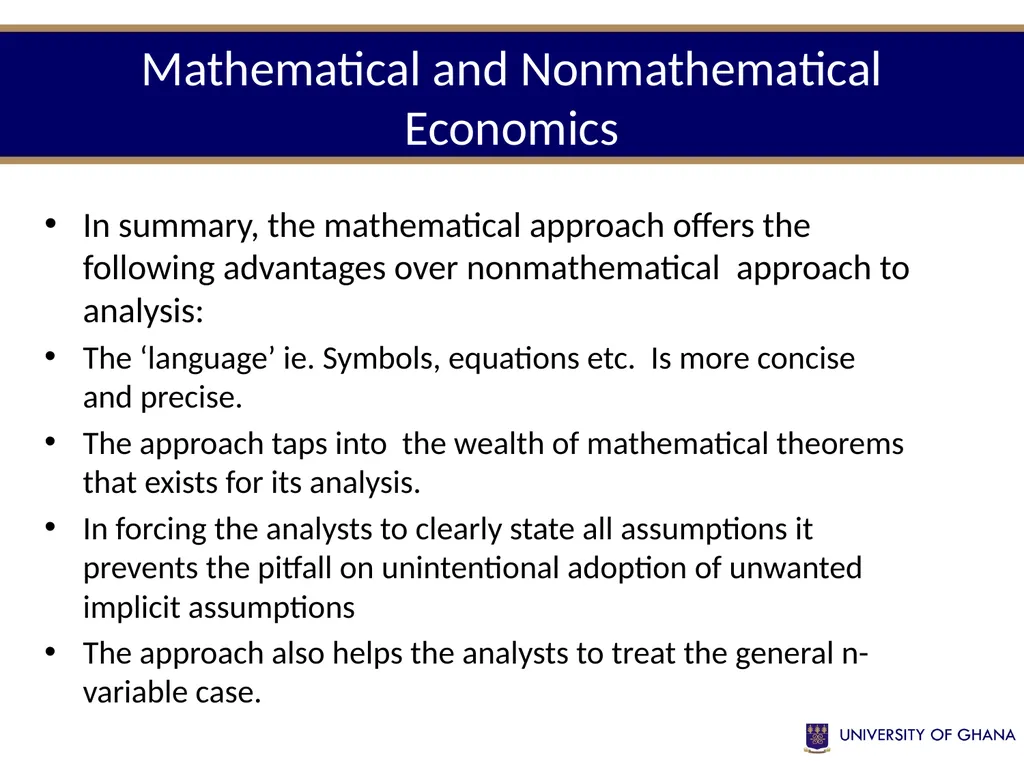 ECON 213 ELEMENTS OF MATHS FOR ECONOMISTS Session - slide 8 of 21
