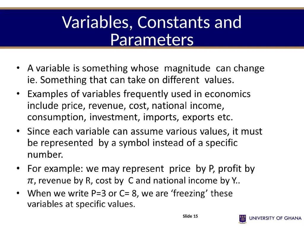 ECON 213 ELEMENTS OF MATHS FOR ECONOMISTS Session - slide 15 of 21