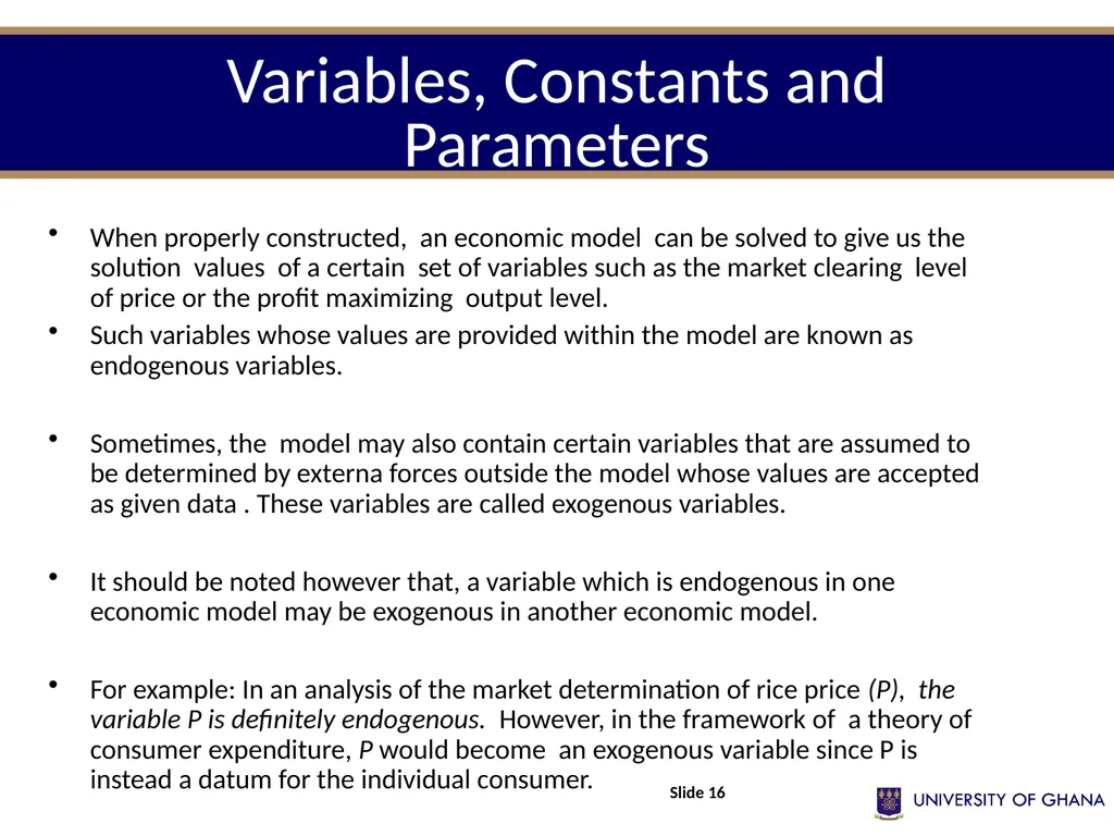 ECON 213 ELEMENTS OF MATHS FOR ECONOMISTS Session - slide 16 of 21