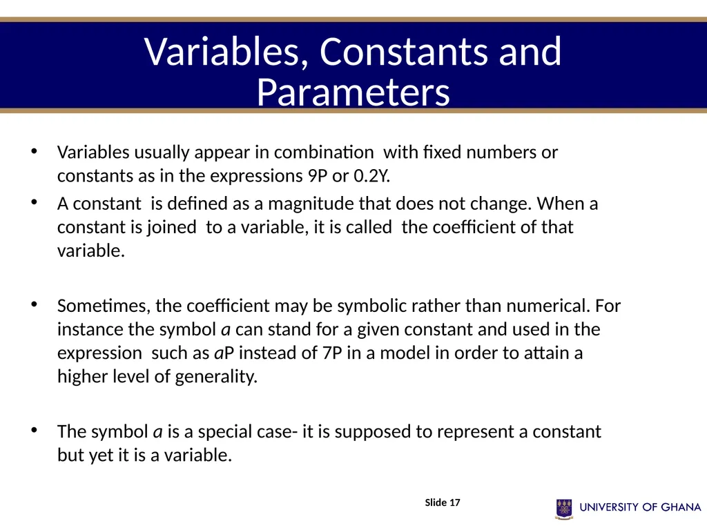 ECON 213 ELEMENTS OF MATHS FOR ECONOMISTS Session - slide 17 of 21