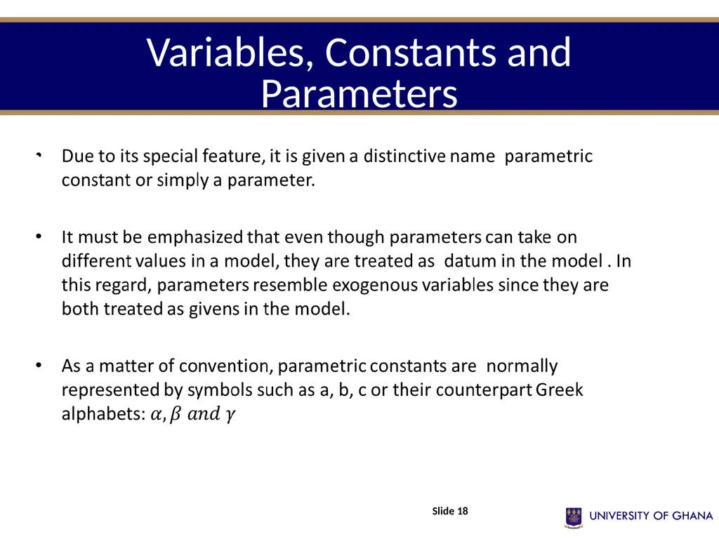ECON 213 ELEMENTS OF MATHS FOR ECONOMISTS Session - slide 18 of 21