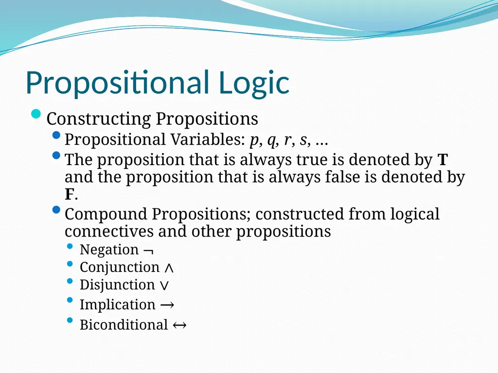 The Foundations: Logic and Proofs Chapter 1, Part - slide 7 of 51