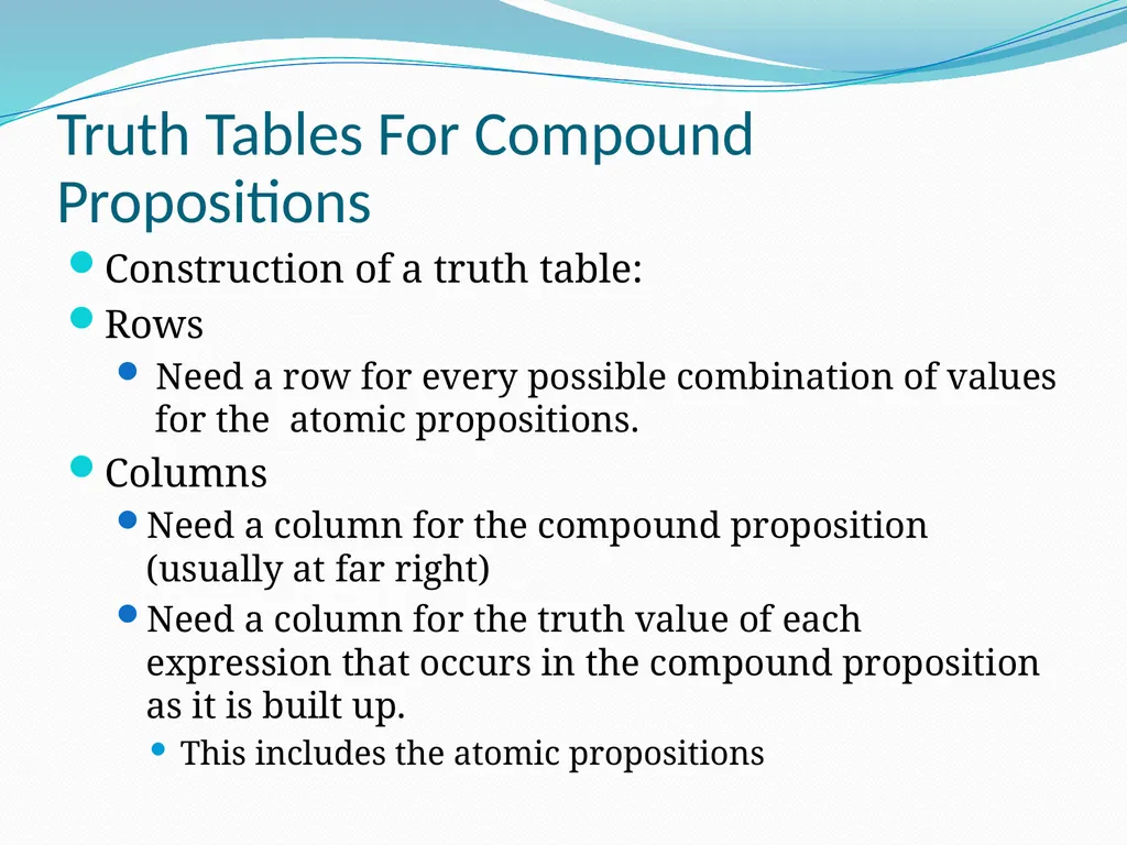 The Foundations: Logic and Proofs Chapter 1, Part - slide 20 of 51