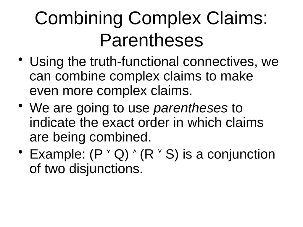 Propositional Logic Review Computability and Logic - slide 7 of 62