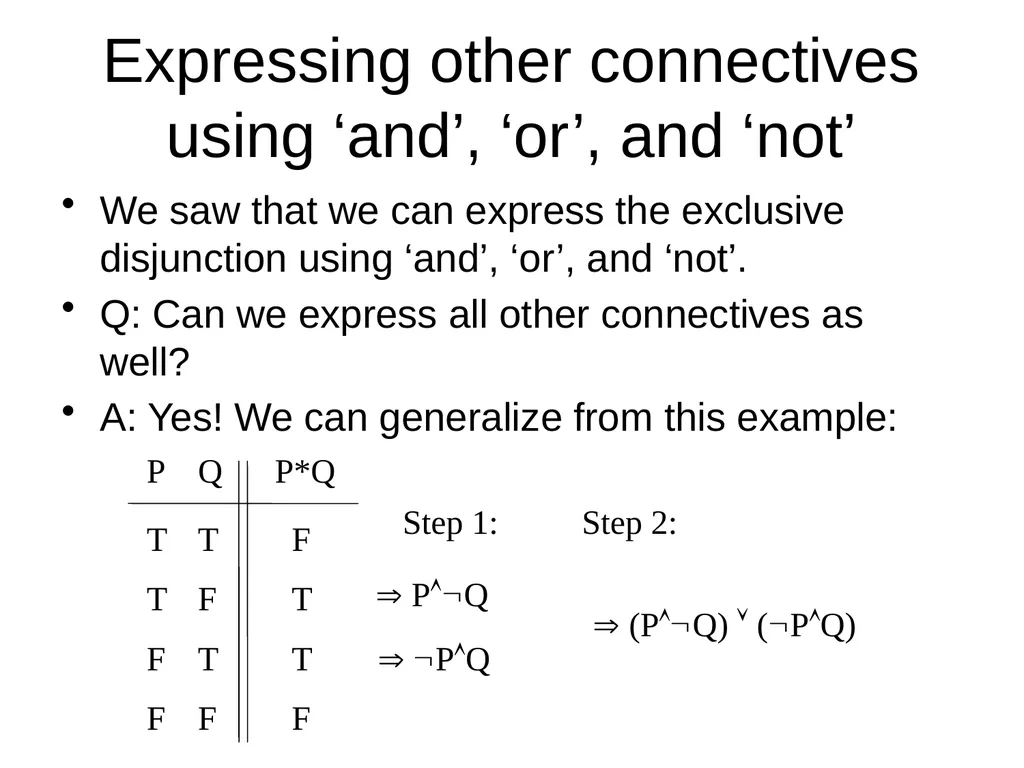 Propositional Logic Review Computability and Logic - slide 46 of 62
