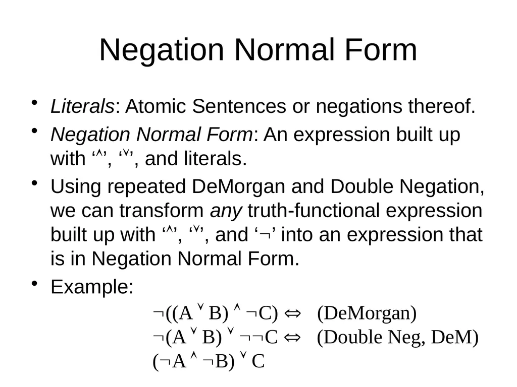 Propositional Logic Review Computability and Logic - slide 40 of 62