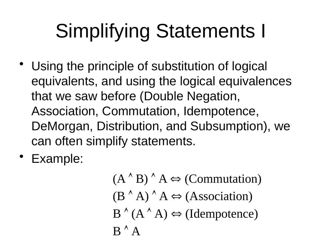 Propositional Logic Review Computability and Logic - slide 33 of 62