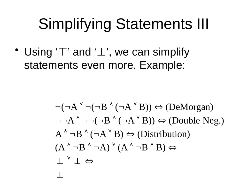 Propositional Logic Review Computability and Logic - slide 38 of 62
