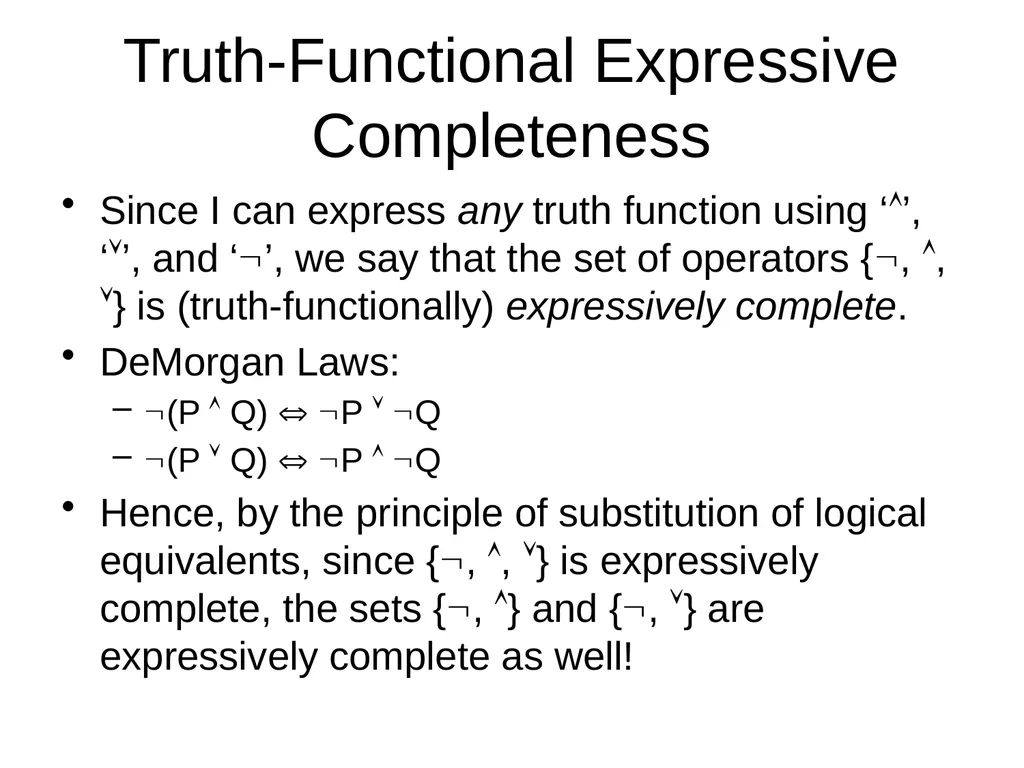 Propositional Logic Review Computability and Logic - slide 47 of 62