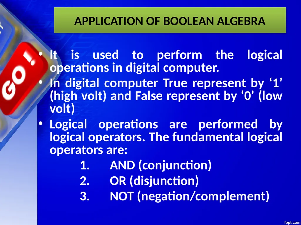 CHAPTER – 03 BOOLEAN ALGEBRA Unit 1 Computer - slide 5 of 52