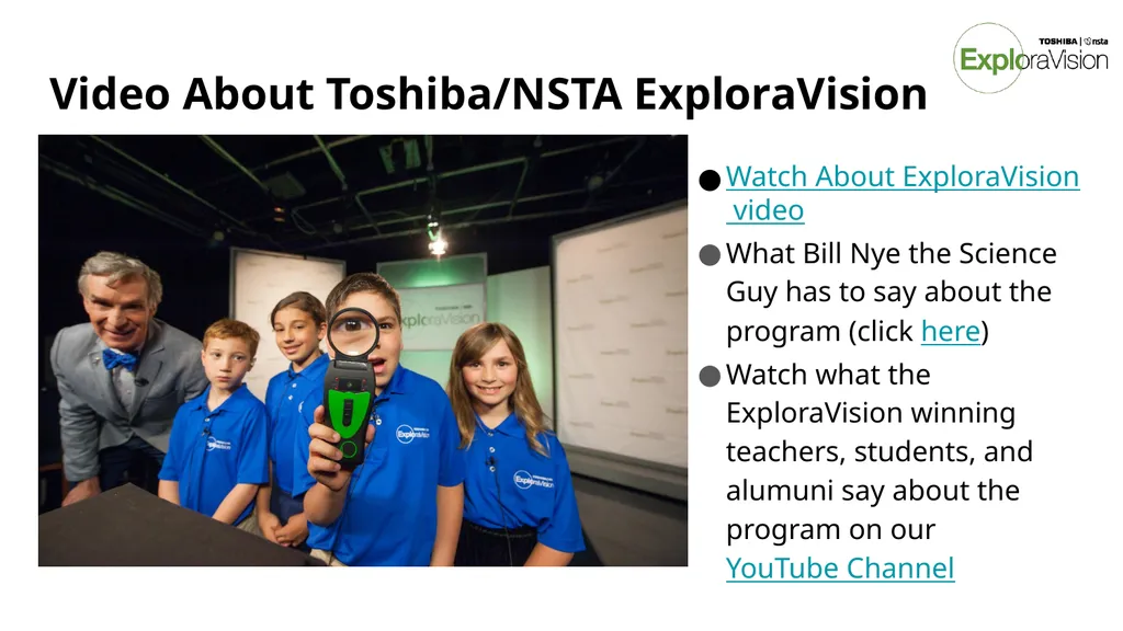 Toshiba/NSTA ExploraVision Introducing STEM - slide 4 of 24