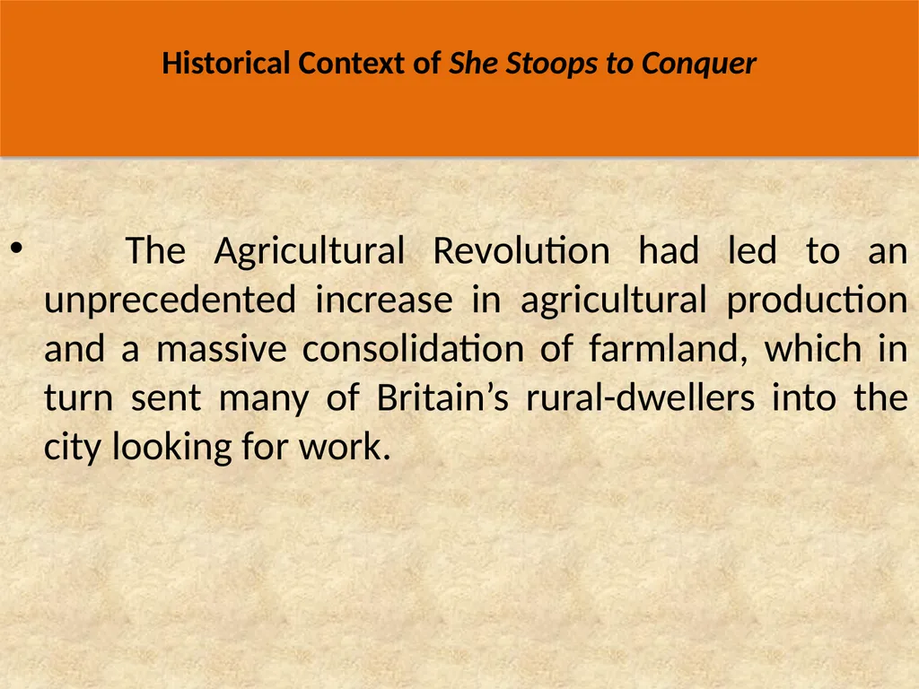 Historical Context of She Stoops to Conquer - slide 3 of 7