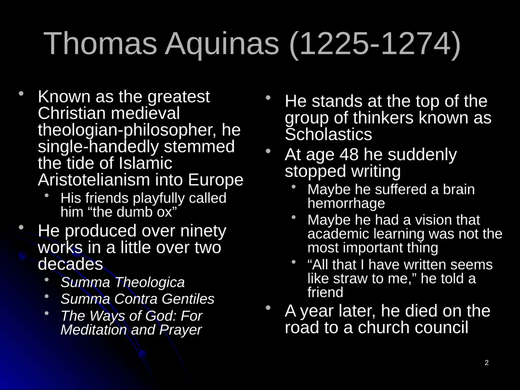 1 Life’s Ultimate Questions “Aquinas” Christopher - slide 2 of 25